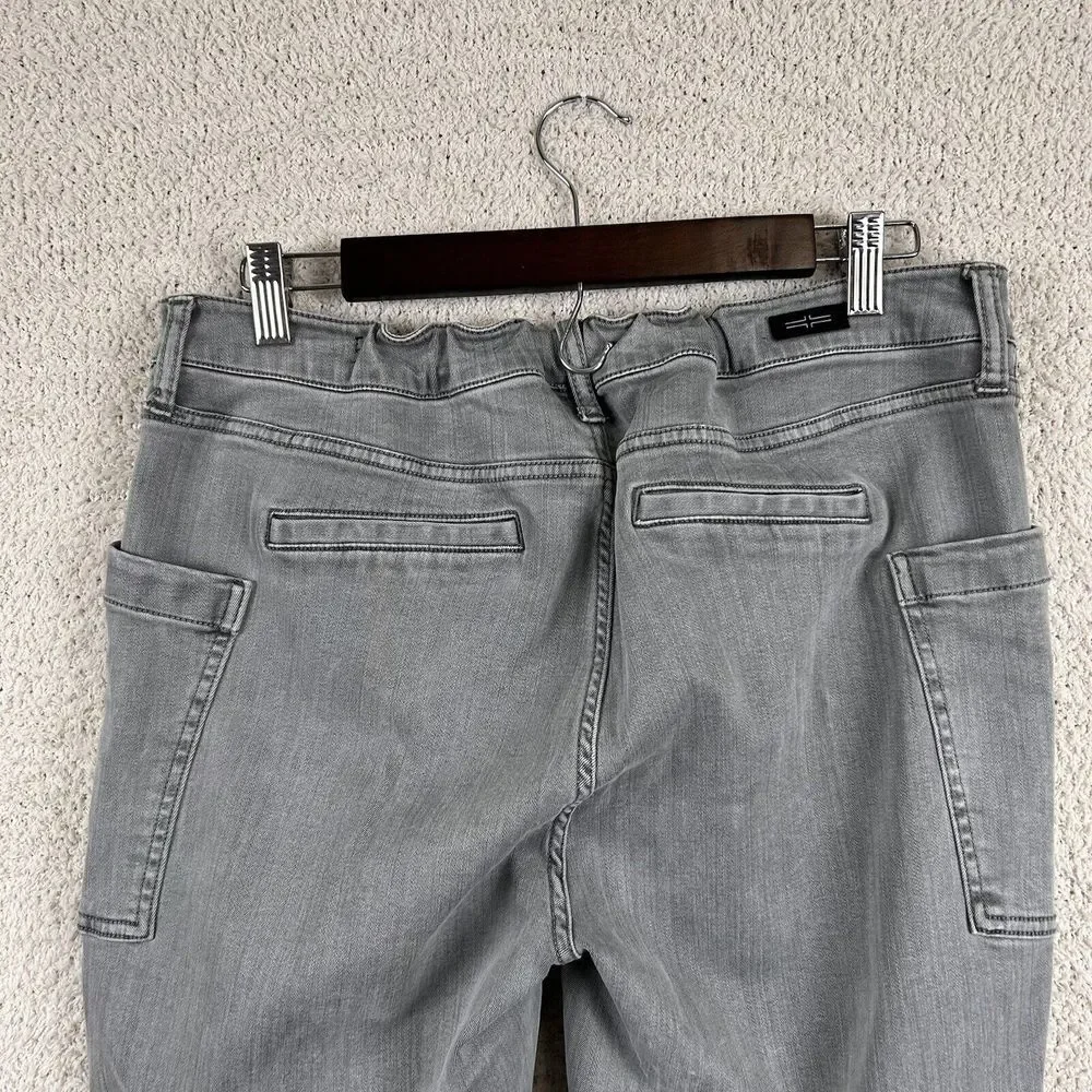 Liverpool Jeans Womens 16/33 Gray Wash Crop Cargo‎ Stretch Mid Rise Zip Ankle
